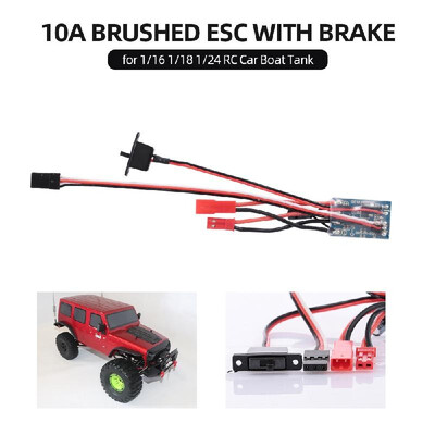 2Pcs 2S 10A Brushed ESC Electronic Speed Controller with 5V1A BEC for 116 118 124 RC Car Boat Tank w Brake
2Pcs 2S 10A Brushed ESC Electronic Speed Controller with 5V1A BEC for 116 118 124 RC Car Boat Tank w Brake