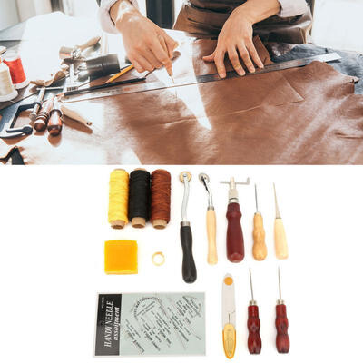 Greensen 14pcs DIY Leather Handwork Punch Leather Wheel Tool&Awl Wax Thread Leather Tool Kit
Greensen 14pcs DIY Leather Handwork Punch Leather Wheel Tool&Awl Wax Thread Leather Tool Kit