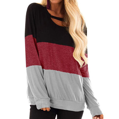 2019 New Spring Summer Women Fashion Casual Color matching Neckline hollow O-neck Long Sleeve Loose T-shirt
2019 New Spring Summer Women Fashion Casual Color matching Neckline hollow O-neck Long Sleeve Loose T-shirt