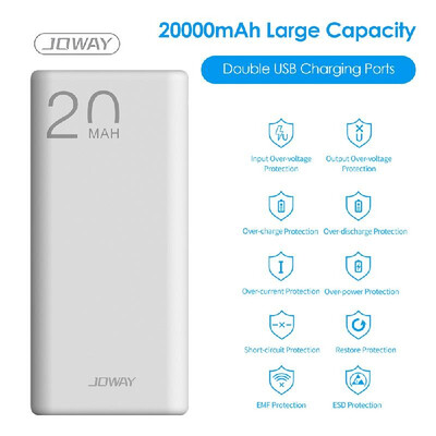 JOWAY Power-Bank with Dual USB Charging Ports 10000mAh20000mAh Large Capacity Portable Charging Mobile Phone Charger External Bat
JOWAY Power-Bank with Dual USB Charging Ports 10000mAh20000mAh Large Capacity Portable Charging Mobile Phone Charger External Bat