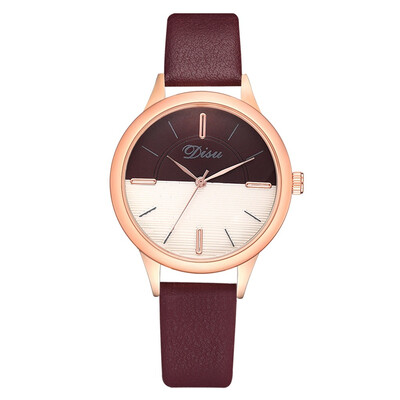 Womens watch new alloy PU watch two-color mirror simple casual fashion watch
Womens watch new alloy PU watch two-color mirror simple casual fashion watch