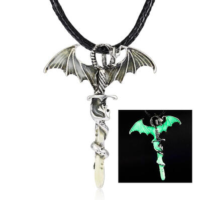 Hot dragon cross Punk Luminous Vintage Dragon Pendants & Necklaces GLOW in the DARK amulet Chain Gift Glowing jewelry for Women
Hot dragon cross Punk Luminous Vintage Dragon Pendants & Necklaces GLOW in the DARK amulet Chain Gift Glowing jewelry for Women
