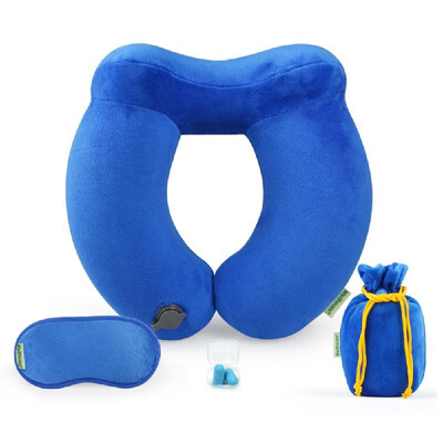 Inflatable Neck Pillow Travel Airplane Pillow with Ear Plugs Eye Mask&Drawstring Bag
Inflatable Neck Pillow Travel Airplane Pillow with Ear Plugs Eye Mask&Drawstring Bag