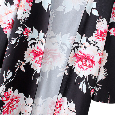 New Women Kimono Cardigan Floral Print Open Front Boho Loose Outerwear Beach Bikini Cover Up Black
New Women Kimono Cardigan Floral Print Open Front Boho Loose Outerwear Beach Bikini Cover Up Black
