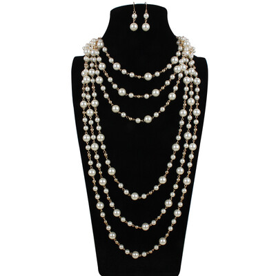 European&American foreign trade fashion hot selling ornaments hand-made multi-layer pearl necklace sweater chain
European&American foreign trade fashion hot selling ornaments hand-made multi-layer pearl necklace sweater chain