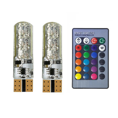 2PCS 5050 SMD RGB T10 194 168 W5W Car Dome Reading Light Automobiles Wedge Lamp RGB LED Bulb With Remote Controller FlashStrobe
2PCS 5050 SMD RGB T10 194 168 W5W Car Dome Reading Light Automobiles Wedge Lamp RGB LED Bulb With Remote Controller FlashStrobe