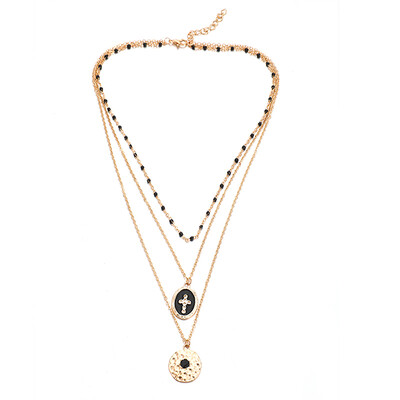 Tocona Boho Punk Gold color Cross Black Crystal Beads Round Pendant Multistorey Necklace for Women Choker Jewelry B25105
Tocona Boho Punk Gold color Cross Black Crystal Beads Round Pendant Multistorey Necklace for Women Choker Jewelry B25105
