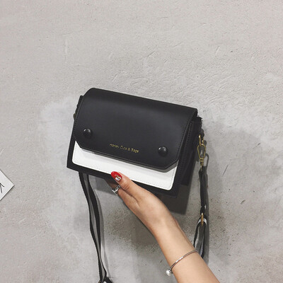 2019 Summer Fashion Women Shoulder Bag Pu Leather Small Flasp Square Bag Strap Single Crossbody Luxury Brand Handbag Patchwork