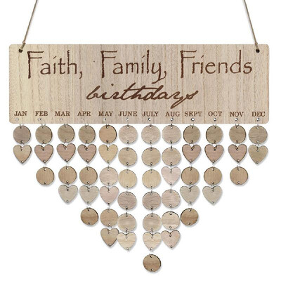 Wooden Calendar Board Sign Family Celebration&Birthday Reminder DIY Wood Craft for Home Decoration
Wooden Calendar Board Sign Family Celebration&Birthday Reminder DIY Wood Craft for Home Decoration