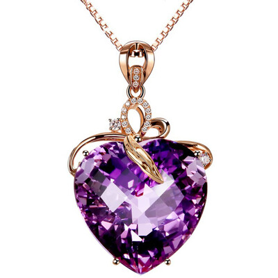 Luxury 18K Rose Gold Heart Shaped Natural Purple Amethyst Pendant Necklace Fashion Jewelry
Luxury 18K Rose Gold Heart Shaped Natural Purple Amethyst Pendant Necklace Fashion Jewelry