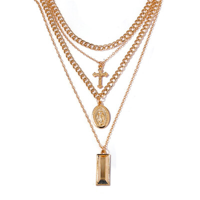 Bohemian Gold Cross Jesus Virgin Mary Rosary Necklace For Women Multilayer Chains Neck Choker Pendant Necklace Jewelry Collares
Bohemian Gold Cross Jesus Virgin Mary Rosary Necklace For Women Multilayer Chains Neck Choker Pendant Necklace Jewelry Collares