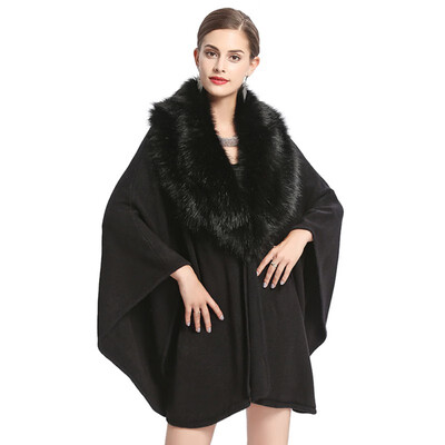 Women Furry Cape Coat Jacket Faux Fur Wrap Poncho Shawl Winter Fur Collar Bat Sleeved Coat Fashion 2019
Women Furry Cape Coat Jacket Faux Fur Wrap Poncho Shawl Winter Fur Collar Bat Sleeved Coat Fashion 2019