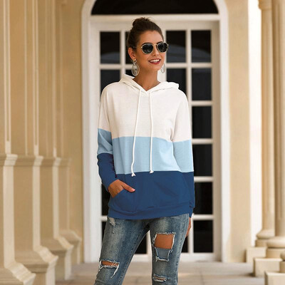 Women Loose Hoodies Hooded Sweatshirt Drawstring Striped Splicing Front Pocket Pullovers Autumn Spring Casual Tops Street Outwear
Women Loose Hoodies Hooded Sweatshirt Drawstring Striped Splicing Front Pocket Pullovers Autumn Spring Casual Tops Street Outwear