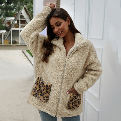 Patchwork Leopard Pocket Jacket Coat Winter Women Zippers Turn Down Neck Thick Warm Outwear Clothes
Patchwork Leopard Pocket Jacket Coat Winter Women Zippers Turn Down Neck Thick Warm Outwear Clothes