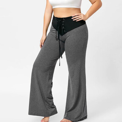 Gobestart Fashion Womens Casual Plus Size Splice Elastic Waist Bandage Loose Flare Pants
Gobestart Fashion Womens Casual Plus Size Splice Elastic Waist Bandage Loose Flare Pants