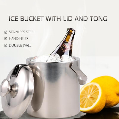 Ice Bucket Cocktail Shaker Stainless Steel Hand-held Wine Bucket Double Wall with Lid&Tong for Wine Bottle Parties Bar
Ice Bucket Cocktail Shaker Stainless Steel Hand-held Wine Bucket Double Wall with Lid&Tong for Wine Bottle Parties Bar