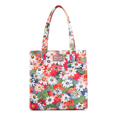 Printed Bag Single Shoulder Female Fashion Canvas Shopping Bag Handbag Large Capacity Portable Oxford Bag Female