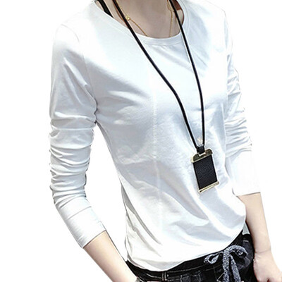 Solid Colors Women T-shirts Long Sleeve Slim O Neck Shirts Female T shirt Tops Polyester Tshirt Harajuku
Solid Colors Women T-shirts Long Sleeve Slim O Neck Shirts Female T shirt Tops Polyester Tshirt Harajuku