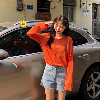 Women Summer Knitted Round Collar Button Long Sleeve Casual Knit Pullover Loose Solid Color Tops Fashion
Women Summer Knitted Round Collar Button Long Sleeve Casual Knit Pullover Loose Solid Color Tops Fashion