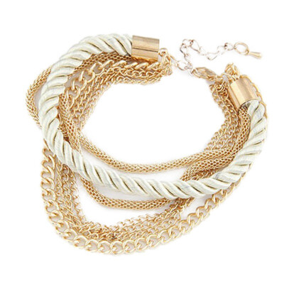 Women New Special Design Easy Bracelets 6 Colors Girls Trendy Jewelry Multi-layer Woven Alloy Metal Jewelry Bracelet
Women New Special Design Easy Bracelets 6 Colors Girls Trendy Jewelry Multi-layer Woven Alloy Metal Jewelry Bracelet