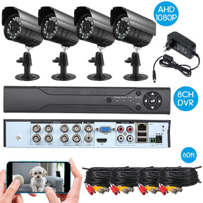 8CH Security Camera System Full 1080P Video DVR Recorder with 4 1080P Indoor Outdoor Weatherproof CCTV Cameras
8CH Security Camera System Full 1080P Video DVR Recorder with 4 1080P Indoor Outdoor Weatherproof CCTV Cameras