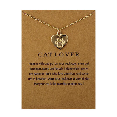 Europe&America Heart Paper Card Animal Footprints Love Woman Necklace Gold Sliver Valentines Day Girlfriend Present
Europe&America Heart Paper Card Animal Footprints Love Woman Necklace Gold Sliver Valentines Day Girlfriend Present