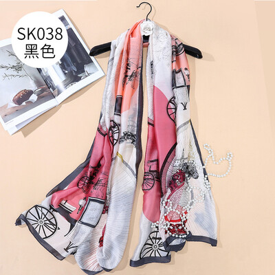 Spring&summer new long carriage simulation silk scarves scarf wild beach towel sunscreen shawl dual-use SK038
Spring&summer new long carriage simulation silk scarves scarf wild beach towel sunscreen shawl dual-use SK038