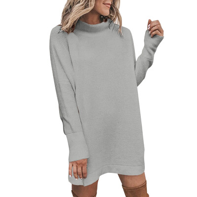 Women Autumn Stylish Solid Color High Collar Long Sleeve Loose High Collar Elegant Sweater Dress
Women Autumn Stylish Solid Color High Collar Long Sleeve Loose High Collar Elegant Sweater Dress