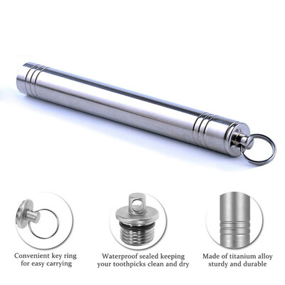 Titanium Steel Waterproof Travel Toothpick Holder Pocket Portable Toothpick Box with Toothpick&Keychain
Titanium Steel Waterproof Travel Toothpick Holder Pocket Portable Toothpick Box with Toothpick&Keychain