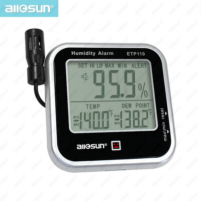 Digital Indoor Thermo-Hygrometer Humidity&Temperature Monitor Alarm large LCD display Dew Point Tester All Sun ETP110
Digital Indoor Thermo-Hygrometer Humidity&Temperature Monitor Alarm large LCD display Dew Point Tester All Sun ETP110
