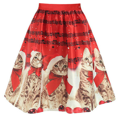 Roseonmyhand Women Christmas Kitty Print Elegant Flare Vintage High Waist Tea Skirt Ball Gown
Roseonmyhand Women Christmas Kitty Print Elegant Flare Vintage High Waist Tea Skirt Ball Gown