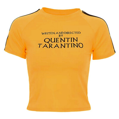Summer tshirt Tees WRITTEN AND DIRECTED BY QUENTIN TARANTINO Letter Print Short Sleeve yellow t shirt 90s women shirt
Summer tshirt Tees WRITTEN AND DIRECTED BY QUENTIN TARANTINO Letter Print Short Sleeve yellow t shirt 90s women shirt
