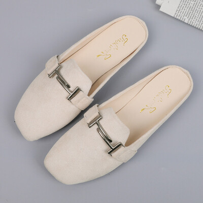 Spring new Korean version of the square head drag flat with flat - bottom Baotou shoes a social lazy woman half - drag shoes
Spring new Korean version of the square head drag flat with flat - bottom Baotou shoes a social lazy woman half - drag shoes