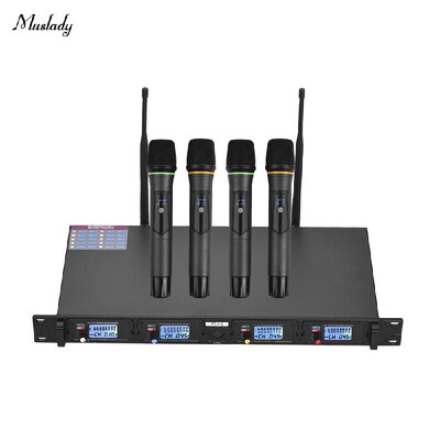 Muslady D4 Professional 4-Channel UHF Wireless Microphone System Includes 4 Handheld Mics 1 Rack-Mount Receiver for Business Mee
Muslady D4 Professional 4-Channel UHF Wireless Microphone System Includes 4 Handheld Mics 1 Rack-Mount Receiver for Business Mee