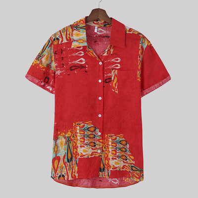 Tailored Mens Ethnic Printed Stand Collar Colorful Stripe Short Sleeve Loose Shirt
Tailored Mens Ethnic Printed Stand Collar Colorful Stripe Short Sleeve Loose Shirt