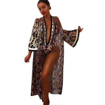 Toponeto Women Sexy 2 Pieces Sets V-Neck Print Jumpsuit And Beach Wear Long Maxi Coat
Toponeto Women Sexy 2 Pieces Sets V-Neck Print Jumpsuit And Beach Wear Long Maxi Coat