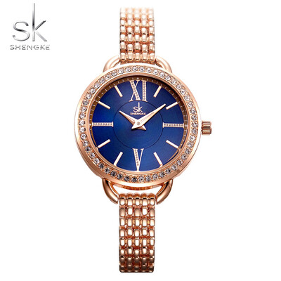 Fashion Bracelet Watch Stylish Blue Luxury Crystal Dial Watch Ladies Watch Quartz Japan Mov Rosegold Case Reloj Mujer Shengke
Fashion Bracelet Watch Stylish Blue Luxury Crystal Dial Watch Ladies Watch Quartz Japan Mov Rosegold Case Reloj Mujer Shengke