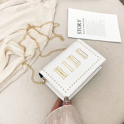 2019 new personality rivet Messenger bag Korean fashion temperament letter chain bag female casual wild shoulder bag
2019 new personality rivet Messenger bag Korean fashion temperament letter chain bag female casual wild shoulder bag