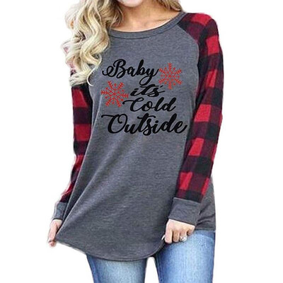Amazon explosion checkered womens shirt baby Christmas outside is very cold letter printed round neck long-sleeved t-shirt Red XX
Amazon explosion checkered womens shirt baby Christmas outside is very cold letter printed round neck long-sleeved t-shirt Red XX