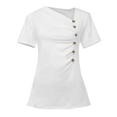 Nomeni Fashion Womens Casual Skew Neck Button Short Sleeve Blouse Tops Solid T-Shirt
Nomeni Fashion Womens Casual Skew Neck Button Short Sleeve Blouse Tops Solid T-Shirt