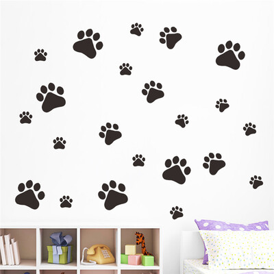 Funny Dog Cat Paw Vinyl Prints Kids Room Home Decal Wall Stickers DIY Decor