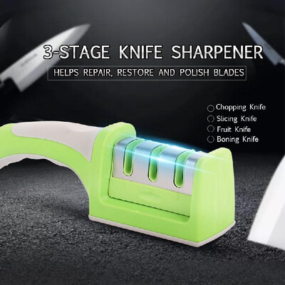 Kitchen Knife Sharpener 3 Stage Steel Ceramic Coated Kitchen Sharpening Tool Helps Repair&Polish Blades
Kitchen Knife Sharpener 3 Stage Steel Ceramic Coated Kitchen Sharpening Tool Helps Repair&Polish Blades