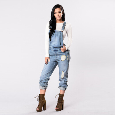 Tailored Women Hole Denim Bib Slim Pants Overalls Jeans Straps Demin Trousers Jumpsuit
Tailored Women Hole Denim Bib Slim Pants Overalls Jeans Straps Demin Trousers Jumpsuit
