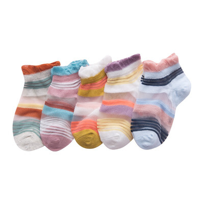 EBUFANG 5 pairs childrens socks thin striped transparent yarn girls socks 1-8 years old 10207
EBUFANG 5 pairs childrens socks thin striped transparent yarn girls socks 1-8 years old 10207