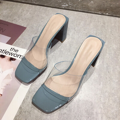 Chic with a word transparent thick heels female Korean version of Joker sexy fashion slippers
Chic with a word transparent thick heels female Korean version of Joker sexy fashion slippers