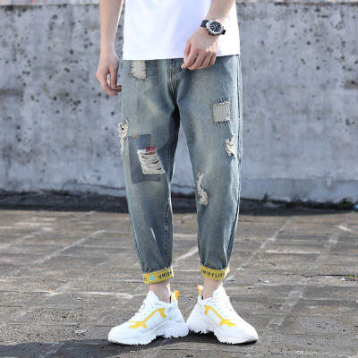 Gobestart Mens New Fashion Summer Casual Fold Straight Loose Hole Jeans Long Pants
Gobestart Mens New Fashion Summer Casual Fold Straight Loose Hole Jeans Long Pants