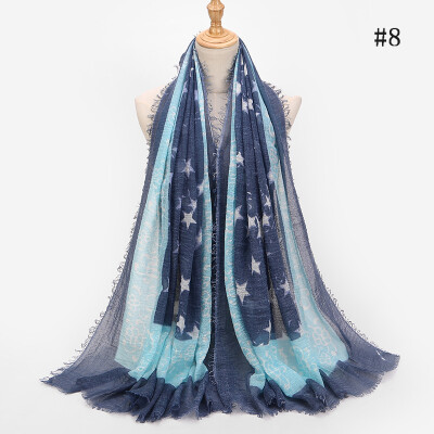 New Europe&the United States foreign trade fashion five-pointed star print pattern long cotton&linen scarf sunscreen shawl silk scarf wholesale
New Europe&the United States foreign trade fashion five-pointed star print pattern long cotton&linen scarf sunscreen shawl silk scarf wholesale