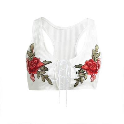 Sexy Fashion Women Vest Crop Top Floral Embroidery Lace Up Scoop Neck Sleeveless Casual Short Blouse White
Sexy Fashion Women Vest Crop Top Floral Embroidery Lace Up Scoop Neck Sleeveless Casual Short Blouse White