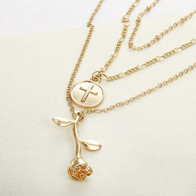 Bohemian Rose Flower Cross Coin Pendant Choker Necklace For Women Vintage Gold Color Multi Layered Long Chain Necklaces Jewelry
Bohemian Rose Flower Cross Coin Pendant Choker Necklace For Women Vintage Gold Color Multi Layered Long Chain Necklaces Jewelry