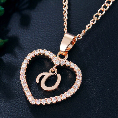 Womens Heart Pendant Necklace with Cubic Zirconia&Letter Pendant Necklace Gift for Women or Girls
Womens Heart Pendant Necklace with Cubic Zirconia&Letter Pendant Necklace Gift for Women or Girls